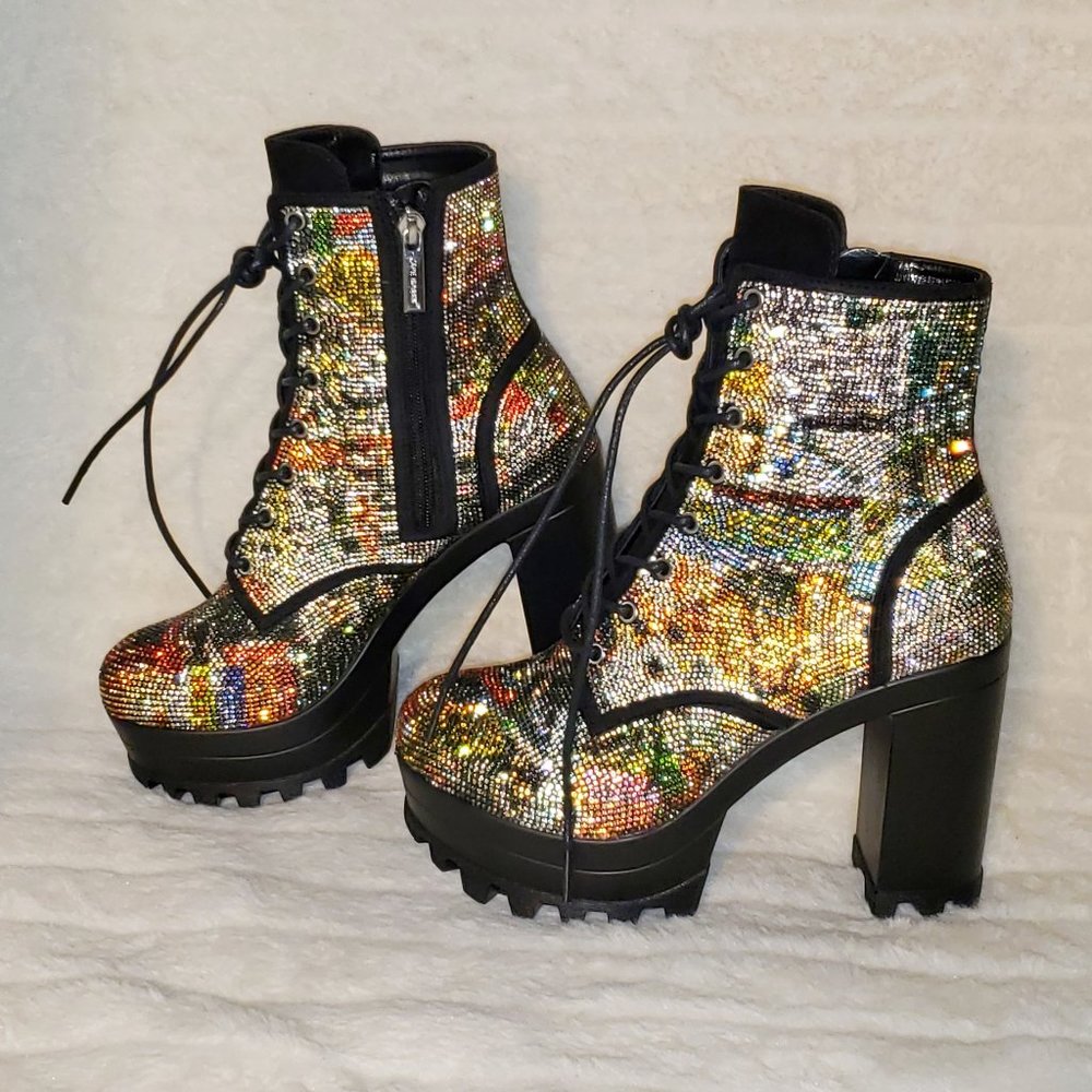Cape Robbin Multicolor Sequin Ankle Boots